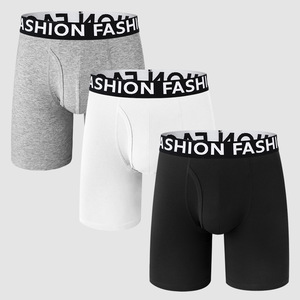 Slip <span class=keywords><strong>Boxer</strong></span> <span class=keywords><strong>lunghi</strong></span> personalizzati comodi in cotone 100% semplice da <span class=keywords><strong>uomo</strong></span> biancheria intima <span class=keywords><strong>Boxer</strong></span> da <span class=keywords><strong>uomo</strong></span> - Product Image 2