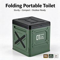Toilette de camping portable, légère et pliable, toilette d'urgence pour les voyages, agent de solidification pour le camping, la randonnée, tout le mobilier de camping