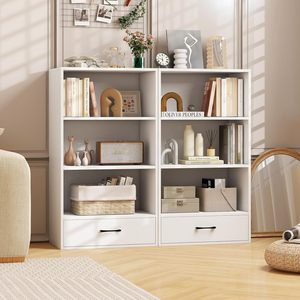 Moderna libreria cubica in legno a <span class=keywords><strong>4</strong></span> livelli con cassetto piccoli spazi Organizer libreria per soggiorno e camera da letto per sala da pranzo - Product Image 1