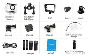 Microphone sans fil, caméra d'<span class=keywords><strong>action</strong></span> 5K, écran tactile WIFI, EIS 4K 60 FPS, caméra sportive avec application Wifi, télécommande, photo 48MP - Product Image 6