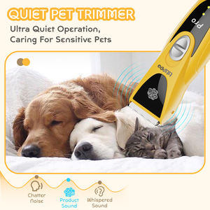 Ptpro PT305 fabrika elektrikli sessiz Pet saç düzeltici şarj edilebilir seramik bıçak köpek tıraş akülü kedi bakım ürün kiti - Product Image 5