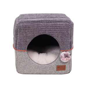 Custom Made Knitted Square Pet <b>House</b> Soft Faux Fur Cat <b>Bed</b> Indoor Warm Autumn Winter - Product Image 5