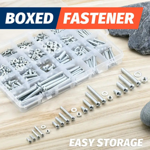 Metric Screw Set 600Pcs Phillips Pan Head With Flat Washers And Hex Nuts Standard Grade A Tool Kit - Product Image 3