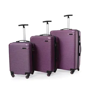 Factory Direct Sale Unisex Abs Single Pull Rod Luggage Sets 3 Piece 4 Wheels Suitcase For Outdoor Travel