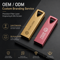 Nouvelle clé USB 2.0 mini en métal, vente en gros, logo personnalisé, 8 Go-64 Go, garantie 3 ans