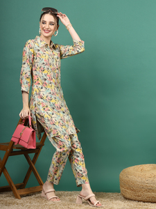 Conjuntos de Pantalones y Blusas para Mujer, Ropa Casual de Primera Calidad, Poliéster Floral Elegante, Kurta de Verano, Mejor Precio del Mercado, Última Moda - Product Image 6