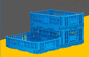 صندوق تخزين بلاستيكي أزرق قابل للطي عالي المتانة، صندوق لوجستي صناعي كبير وسميك - Product Image 4