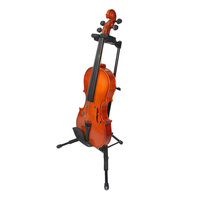 Support de violon portable en métal noir durable pour guitares, ukulélés et violons - Réglable et pliable, hauteur 42-69 cm