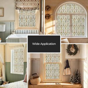 Película de privacidad para ventana con bloqueo UV, adhesión estática, rectangular, para el hogar, cocina, oficina, baño, Honeysuckle Melody, 44x120 cm - Product Image 6