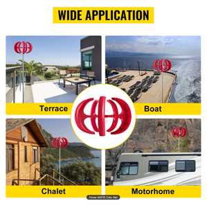 VEVOR 400W 12V Montaje en el suelo Linternas Lámpara de calle Generador de turbina eólica 5 cuchillas con controlador - Product Image 4