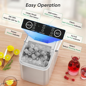 USA kho xách tay Ice Maker tự làm sạch Countertop máy nước đá 2 kích cỡ Bullet ice cubes cho nhà bếp văn phòng Bar Đảng - Product Image 3