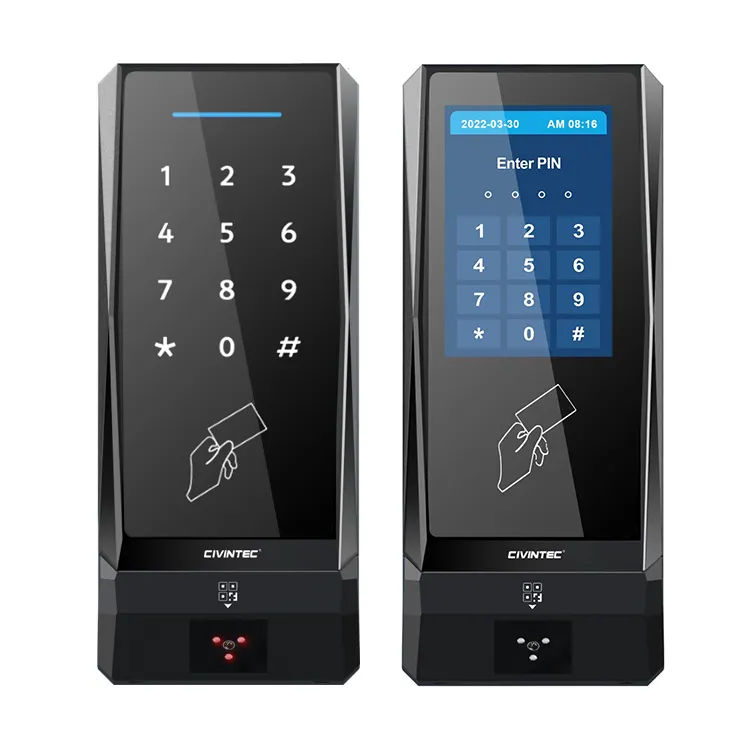 Crystal 3.5" Touch Screen IP Linux web based Access Control Reader with Terminal support BLE NFC Mobile Credential by using Smar