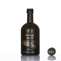 Vente en gros de bouteilles d'huile d'olive en verre noir mat de 250 ml, 375 ml, 500 ml, 750 ml avec bec verseur anti-fuite