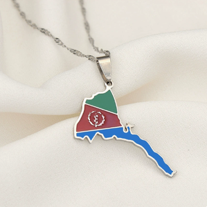 Collar de Acero Inoxidable Plateado de Eritrea para Hombre y Mujer, Estilo Étnico, Collar para Parejas, Accesorios Transfronterizos - Product Image 1