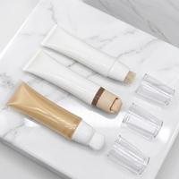 Tubes cosmétiques plats de 30 ml et 50 ml avec bouchon à vis, logo personnalisé, tubes à embout pinceau, rouleaux cosmétiques en silicone, flacons vides à capuchon plat