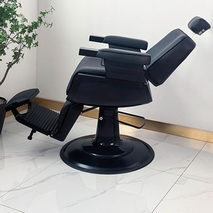 Sillón de Barbería Hidráulico de Cuero Moderno, Rotación de 360 Grados, Base Ajustable en Altura, Diseño Contemporáneo y Duradero para Salones Comerciales - Product Image 5