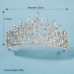Diadema de Cristal con Baño de Rodio de Lujo Ligero Mianino y Corona de Novia para Cumpleaños de Dieciocho Años, 23 cm - Product Image 6