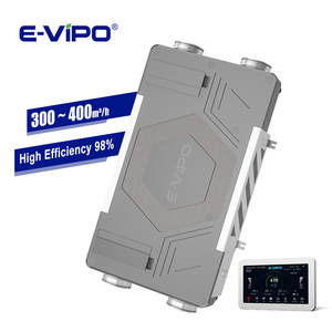 Système de ventilation à récupération de chaleur VMC <span class=keywords><strong>double</strong></span> flux E-VIPO monté au plafond avec boîtier EPP 300M3 400M3 HRV ERV pour la maison, automatisation CO2 RH - Product Image 4