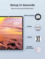 Écran de projection portable pliable Aurzen PJ120PS 120 pouces 4K HD 16:9 sans plis double face pour home cinéma