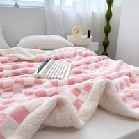 Couverture à carreaux double couche en jacquard, couverture moelleuse et chaude pour canapé et lit, vente en gros