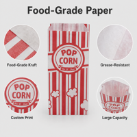 Sacs d'emballage pour pop-corn 1 oz, pochettes en papier personnalisées imprimées en gros pour machines distributrices de concession de cinéma
