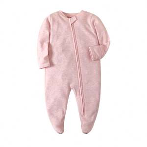 Benutzer definierte Neugeborene Kleidung Sleeper Infant Bodysuit Reiß verschluss Baby Stram pler Footie Pyjamas - Product Image 5
