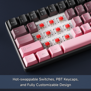 Eweadn G68 Nga Bố Trí Bàn Phím Cơ Khí Kailh Màu Xanh Lá Cây Trimode Cho Bluetooth 68 Phím <span class=keywords><strong>Cyrillic</strong></span> Keycaps USB 3.0 Đường Viền Bên - Product Image 2
