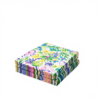 Serviettes en papier rectangulaires personnalisées à motif floral bleu imprimé en couleur pour mariages et banquets d'hôtel, en pâte de bois vierge