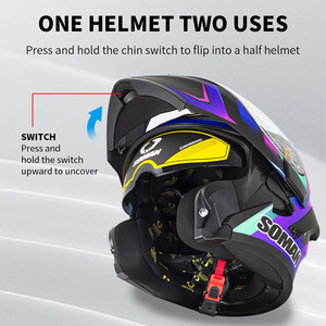 Casque de moto intégral homologué DOT, casque de motocross rabattable, visière double, casque modulaire, scooter, hommes, cascos para motos - Product Image 4