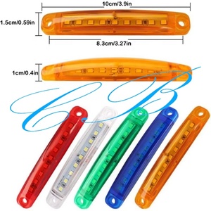 Couleur <span class=keywords><strong>arc</strong></span>-<span class=keywords><strong>en</strong></span>-<span class=keywords><strong>ciel</strong></span> LED marqueur latéral lumière mince pour caravane Bus Hiace Van remorque camion bateau LED voiture camion côté avertissement bord lampe - Product Image 1