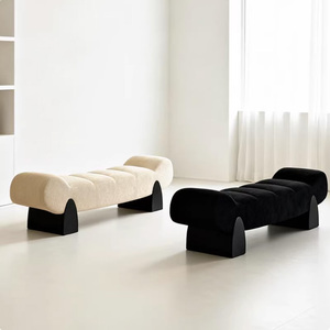 Banco <span class=keywords><strong>de</strong></span> <span class=keywords><strong>Madera</strong></span> Maciza Minimalista <span class=keywords><strong>de</strong></span> Mediados <span class=keywords><strong>de</strong></span> Siglo, Creativo, con Tapicería <span class=keywords><strong>de</strong></span> Tela, <span class=keywords><strong>para</strong></span> Sala <span class=keywords><strong>de</strong></span> Estar, Guardarropa, Cambio <span class=keywords><strong>de</strong></span> Zapatos, Moderno, <span class=keywords><strong>para</strong></span> <span class=keywords><strong>Pie</strong></span> <span class=keywords><strong>de</strong></span> <span class=keywords><strong>Cama</strong></span> en Dormitorio - Product Image 4
