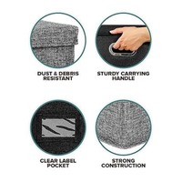Boîte de rangement pour disques vinyles multifonctions durables Boîte à linge pouvant contenir plus de 50 disques vinyles Organisateur de rangement carré avec couvercle et poignée en métal