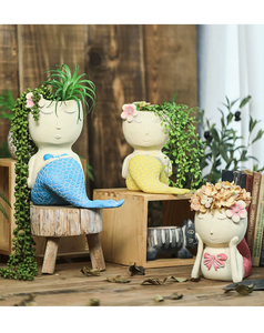 Sirène <span class=keywords><strong>pot</strong></span> en résine <span class=keywords><strong>pot</strong></span> <span class=keywords><strong>de</strong></span> plante portrait créatif décoration intérieure dispositif <span class=keywords><strong>de</strong></span> <span class=keywords><strong>fleur</strong></span> décoratif - Product Image 5