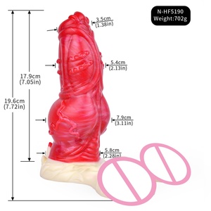 NNSX Fantasy Dog Knot <b>Dildo</b> Exaggerated Testicle Silicone Colorful <b>Dildos</b> Sex Toys for Women Masturbator Anal Plug - Product Image 6