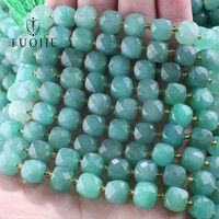 MOQ=1 Perles en pierre naturelle facettées en forme de cube de 8 mm, perles carrées cubiques de 8x8 mm, brin de perles en vrac de 38 cm