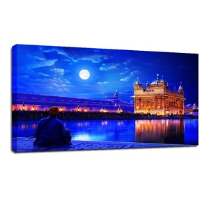 Home Living Room Decorazione Della Parete Blu Religiosi Golden Palace <span class=keywords><strong>di</strong></span> tela ha condotto la luce <span class=keywords><strong>di</strong></span> stampa <span class=keywords><strong>di</strong></span> arte immagine pittura - Product Image 1