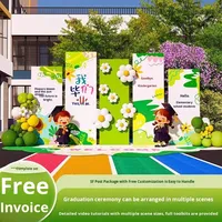 Set de Globos Personalizables para Graduación con Tablero KT, Fondo Impreso Digital, Hermosa Decoración para Ceremonias de Jardín de Niños y Escuela Primaria