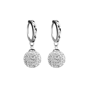 Wholesale 2021 925 <b>Silver</b> Round <b>Hoop</b> Earrings for Women Cute Geometric Flashing Style for Wedding and Party Gift - Product Image 4