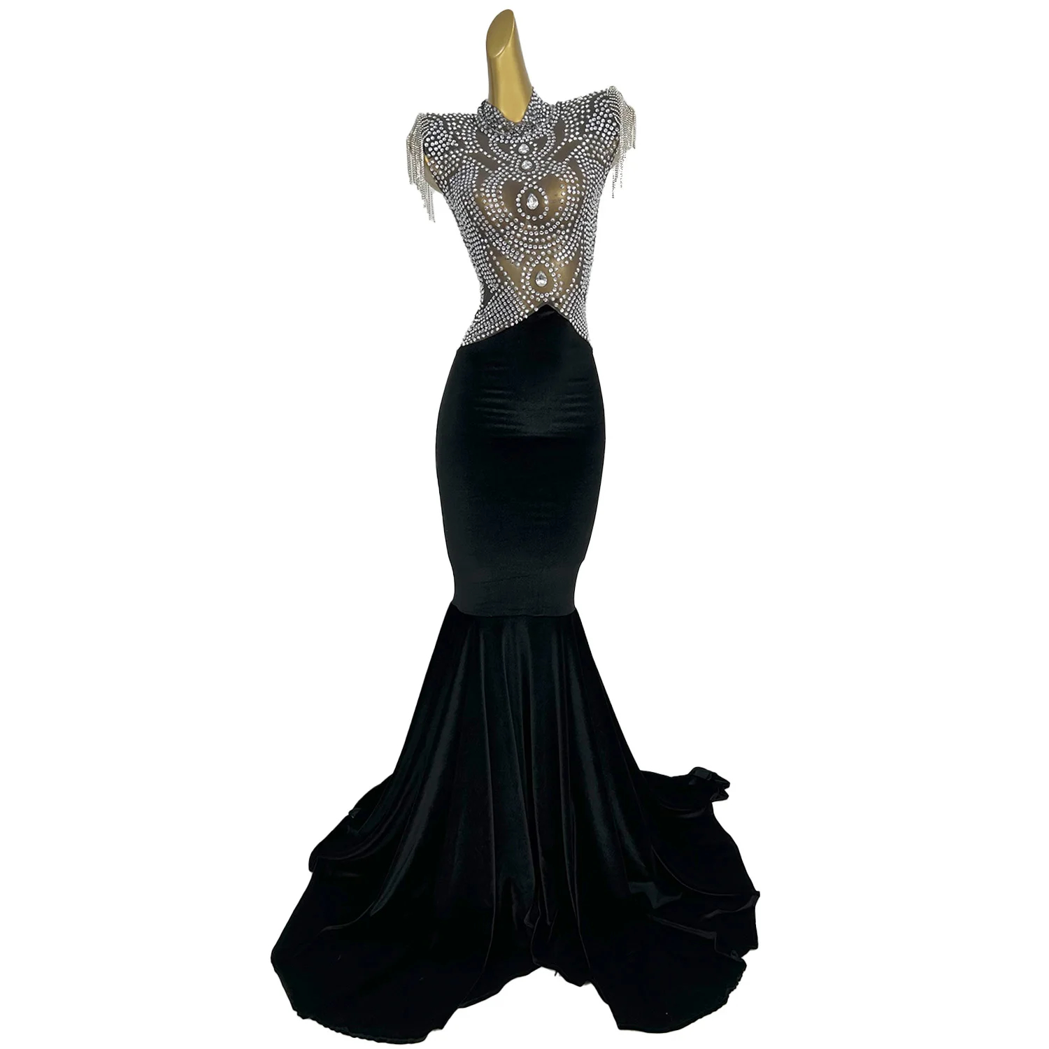 blue dress for baby girl Chic Trumpet/Mermaid One Shoulder Black Long Prom Dresses Evening Dres –  SELINADRESS main image 1