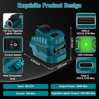 Convertisseur abaisseur de tension régulé DC 12V pour projets DIY, compatible avec les batteries MAK/DEW/MIL/BOS 18/20V et les ports USB et Type-C