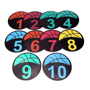 10pcs Pack Flat Digital Marker For Soccer Basketball Training Agility Disc Cones