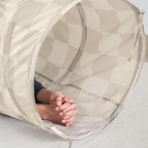 Custom <b>Baby</b> Tunnel Crawl Indoor Kids to Crawl Through Checkered Beige Tunnel <b>Toys</b> for <b>Toddlers</b> - Product Image 5