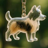 Kotak penyimpanan transparan akrilik bentuk anjing anak anjing lucu ramah lingkungan untuk bulu hewan peliharaan kreatif pakaian hewan peliharaan aksesori desain liontin
