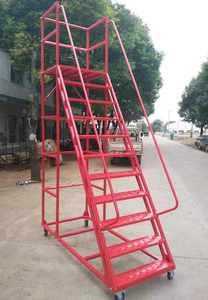 Có thể gập lại dễ dàng cửa hàng bước thang siêu thị kho thang di chuyển bước thang với nền tảng - Product Image 5