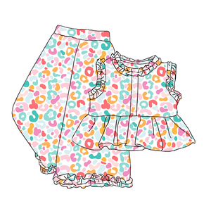 Ensemble décontracté d'été pour filles en soie de lait sans manches - Pantalon long personnalisé en Spandex/Polyester doux et respirant - Product Image 4