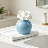 Diffuseur d'huiles essentielles en céramique parfumée en forme de fleur de porcelaine, pierre aromatique, désodorisant d'ambiance pour la maison