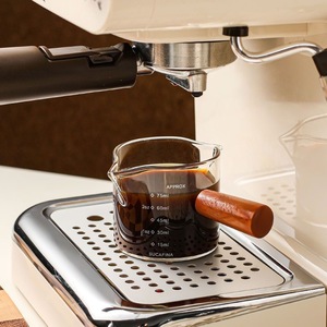 Taza Medidora de Espresso de Vidrio Ecológica con Asa de Madera, Utensilios para Café y Té, Venta al Por Mayor - Product Image 5