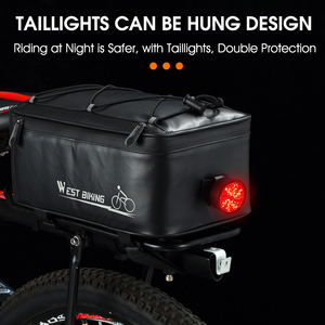 WEST BIKING-Sacoche de <span class=keywords><strong>porte</strong></span>-bagages arrière de <span class=keywords><strong>vélo</strong></span> étanche à plusieurs couches, 4L, avec housse de pluie et cordon de serrage réglable - Product Image 2