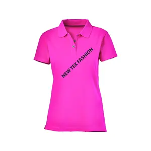 ピンク色綿100% 半袖ポロネックバングラデシュファクトリーレディースバングラデシュの女性のためのセクシーでファッショナブルなポロシャツ