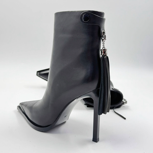 <span class=keywords><strong>Bottines</strong></span> noires à <span class=keywords><strong>bout</strong></span> <span class=keywords><strong>pointu</strong></span> pour <span class=keywords><strong>femme</strong></span>, sur mesure, avec fermeture éclair, talon compensé, en <span class=keywords><strong>cuir</strong></span> véritable, sexy et élégantes, pour le printemps - Product Image 5